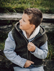 Alwero - Bodywarmer vest in echte wol - Robby - Khaki groen - in 92/98, 104/110