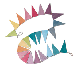 Grimm's - Houten vlaggenlijn, pastel kleuren - 70246