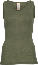 Engel Natur - Dames Mouwloos hemd wol zijde - Olive - in 34/36, 38/40 of 42/44. Ontbrekende maten kunnen worden bij besteld.