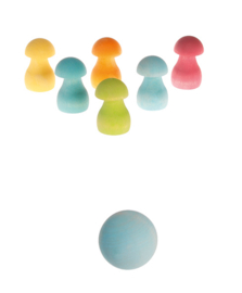 Grimm's - Sorteerspel regenboog paddestoelen, pastel - 10586