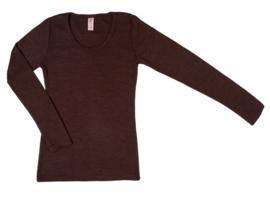 Engel Natur - Dames Longsleeve in biologische merinowol - Cinnamon melange -  in 34/36, 42/44 of 46/48. Beperkte voorraad!