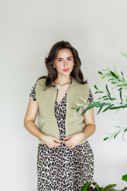 Alwero - Bodywarmer vest in wol met rits - Light Pos , adult - Pistaccio - XS of L