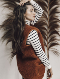 Alwero - Unisex Bodywarmer vest in echte wol - Alpen adult - Fox - XS / S /M / L / XL