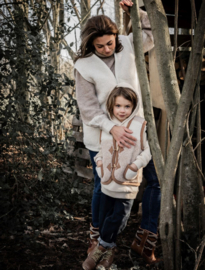 Alwero - Unisex Bodywarmer vest in echte wol - Alpen adult - Wit - maat XS / S / M / XL