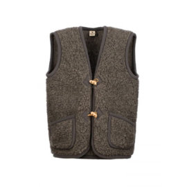 Alwero - Unisex Bodywarmer vest in wol - Alpen , adult - Anthraciet grijs - XS / S / M/  L / XL / 2XL