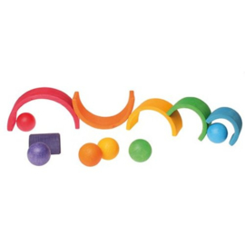 Grimm's - 6 Houten ballen regenboogkleuren - 10239