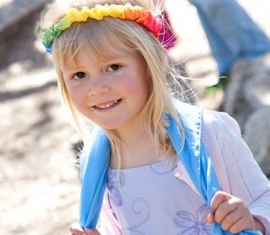 Sarah's Silks - Bloemenkrans in zijde, regenboogkleuren - 83071