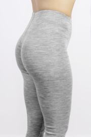 Engel Natur - Dames Leggings in bio merinowol met zijde - Lichtgrijs melange -  op voorraad in 34/36, 42/44 en 46/48