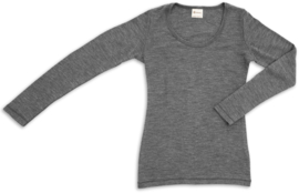 Engel Natur - Dames Longsleeve in biologische merinowol - Schiefer donkergrijs -  op voorraad in 34/36 of 46/48