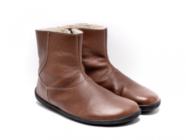 BeLenka - Barefoot Bottines gevoerd met merinowol, dames - Polar - Bruin - Maat 37 = Laatste! 