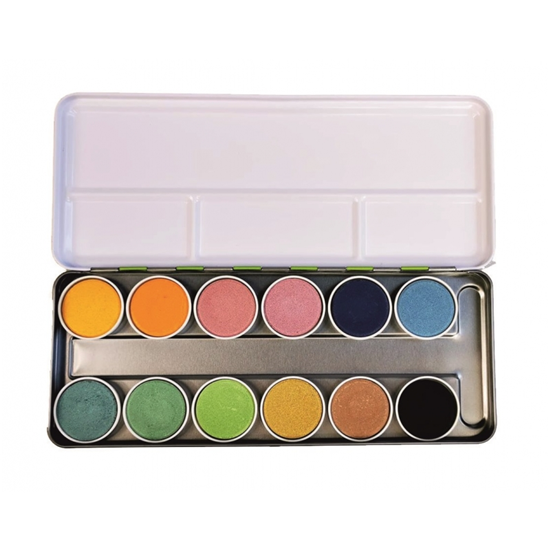 Okonorm - Verfdoos waterverf - 12 kleuren