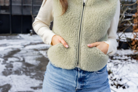 Alwero - Bodywarmer vest in wol met rits - Light Pos , adult - Pistaccio - XS of L