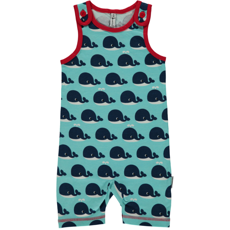 Maxomorra - Playsuit Short - Whale in 62/68