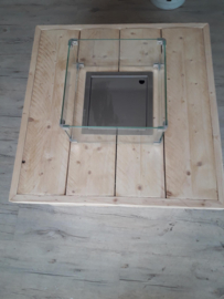 Vuurtafel Block 80x80cm Nieuw Steigerhout