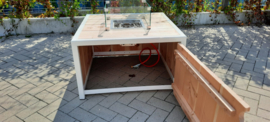Vuurtafel Staal Block Wit