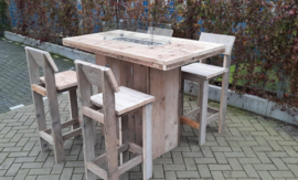 Vuurstatafel set Celebration Medium met rugleuning