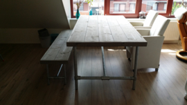 Tafel met steigerbuis onderstel