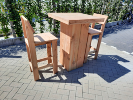 Sta tafel 80x80 met kruk met rugleuning