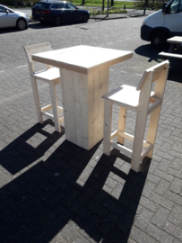 Sta tafel 80x80 met kruk met rugleuning