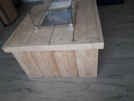 Vuurtafel Block 80x80cm Nieuw Steigerhout