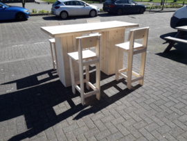 Sta tafel 80x180 met kruk met rugleuning