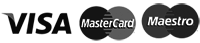 Creditcard mit Visa, Mastercard und Maestro