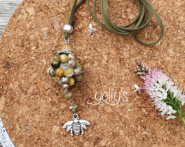 Bumble Bee flowerball necklace