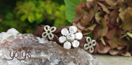 Flowerband brown leather