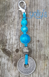 Turquoise lucky coin bag hanger