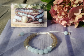 Mat Aquamarine with  Murano glass beads