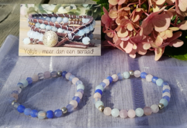 Lavender mat Agate bracelet
