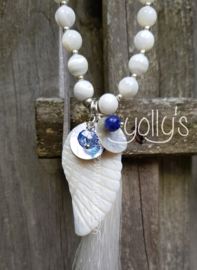 Sodalite angel mala necklace