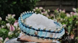 Turquoise  Agaat edelstenen wrap armband