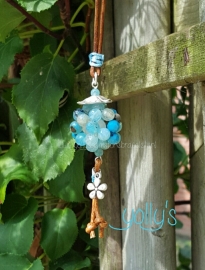 Turquoise Agate flowerball necklace