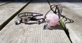 Set Rosequartz and Labradorite beads