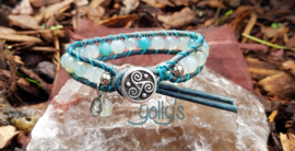 Turquois groene Agaat edelstenen wrap armband