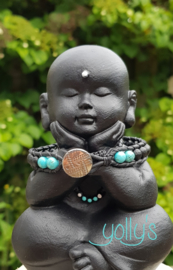 Onyx facet & turquoise beads