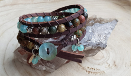 Tibetian Agate wrap bracelet double