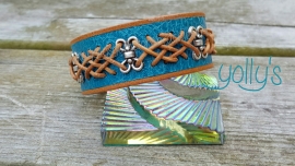 Turquoise celtic leather bracelet