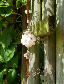 Rosequartz flowerball necklace