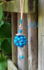 Turquoise Hematite flowerball necklace