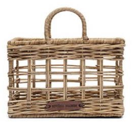 Rustic Rattan Bag Napkin Holder