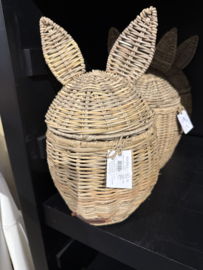 Rustic Rattan easter rabbit basket