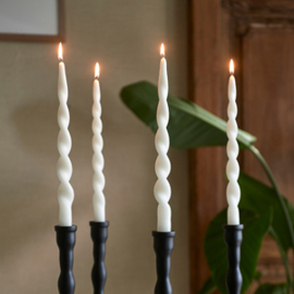 Twisted Dinner Candles off-wh 4pcs