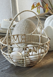 Rustic Rattan Egg Basket