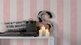 Strepen behang roze 36718-4
