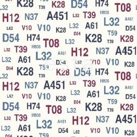 Esta Regatta Crew 136438 blauw rood cijfers letters behang