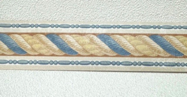 geweven tauw behangrand retro oranje blauw