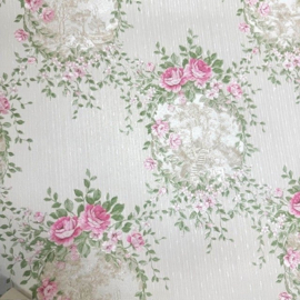 Exclusief bloemen behang Engelse stijl glitter