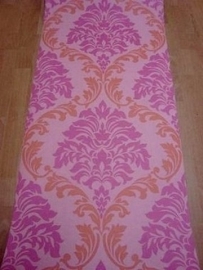 barok papier behang zalm roze xx13
